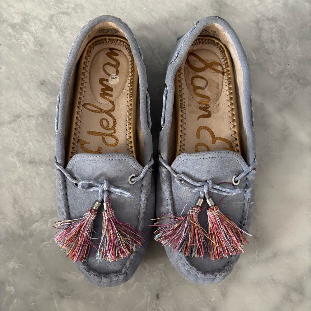 Sam Edelman Fantine Suede Leather Flats with Multicolor Tassels